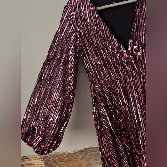 Bardot Sequin Wrap Dress - Picture 6 of 8
